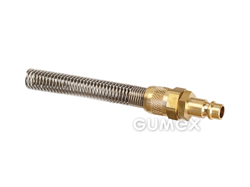 Nippel ES mit Schutzfeder, DN7,2, für Schlauch 8x1,5mm, 35bar, -20°C/+100°C, Messing, 